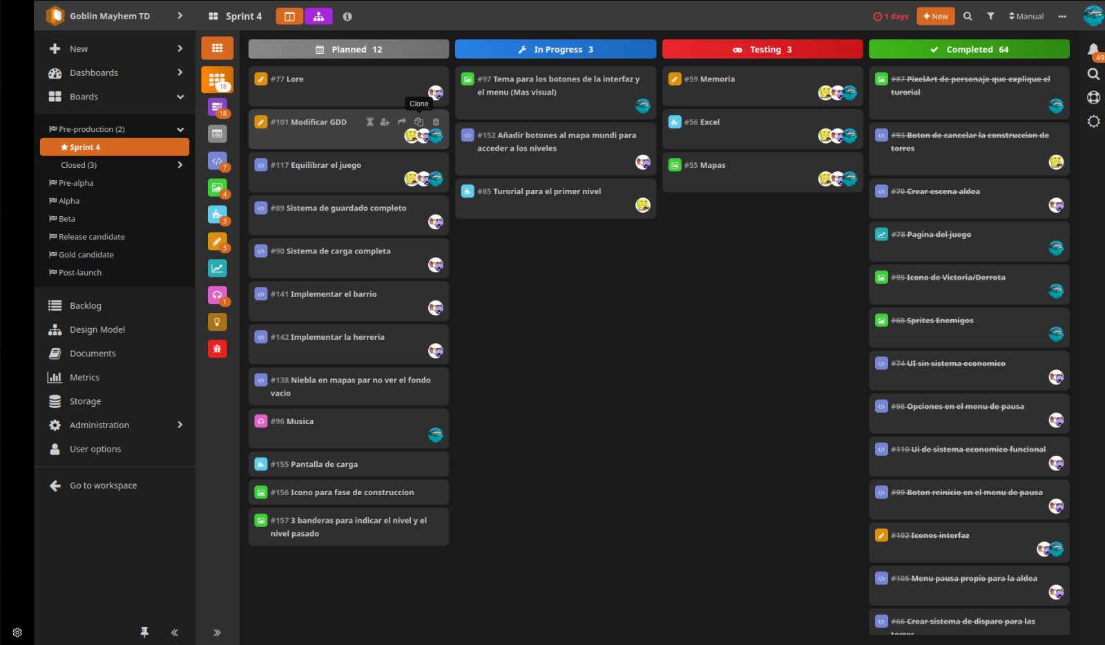 HacknPlan -  Sprint 4